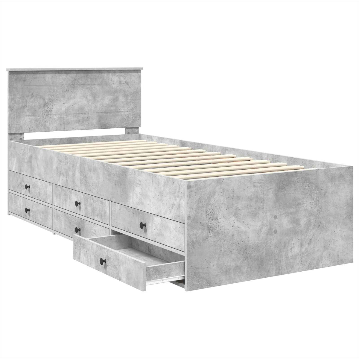 Daybed Betonově Šedá A Černá Kompozitní Dřevo