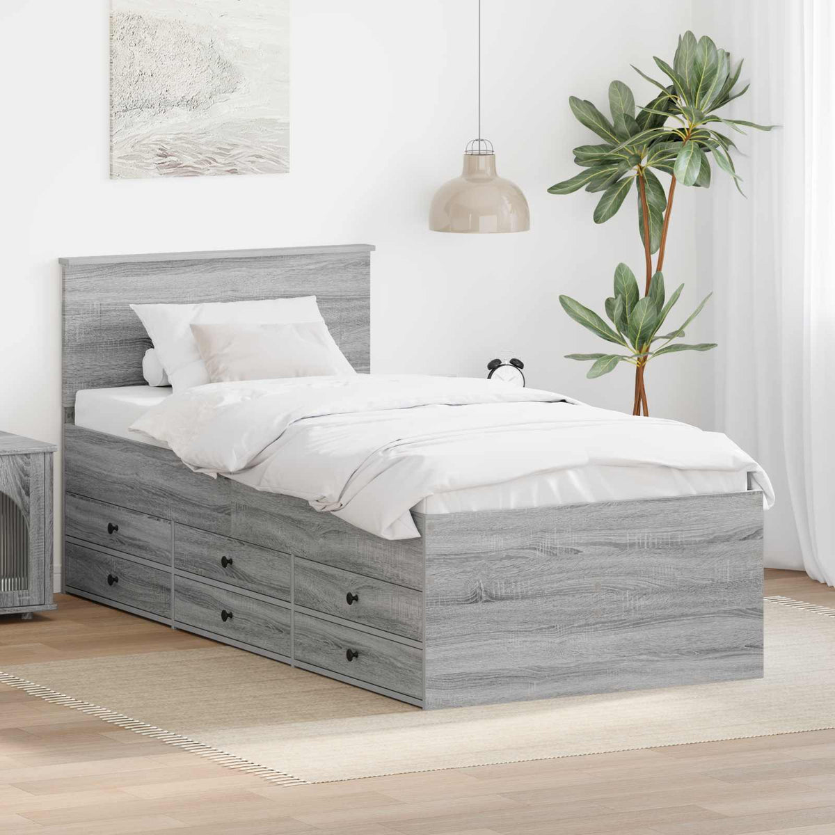 Daybed Betonově Šedá A Černá Kompozitní Dřevo