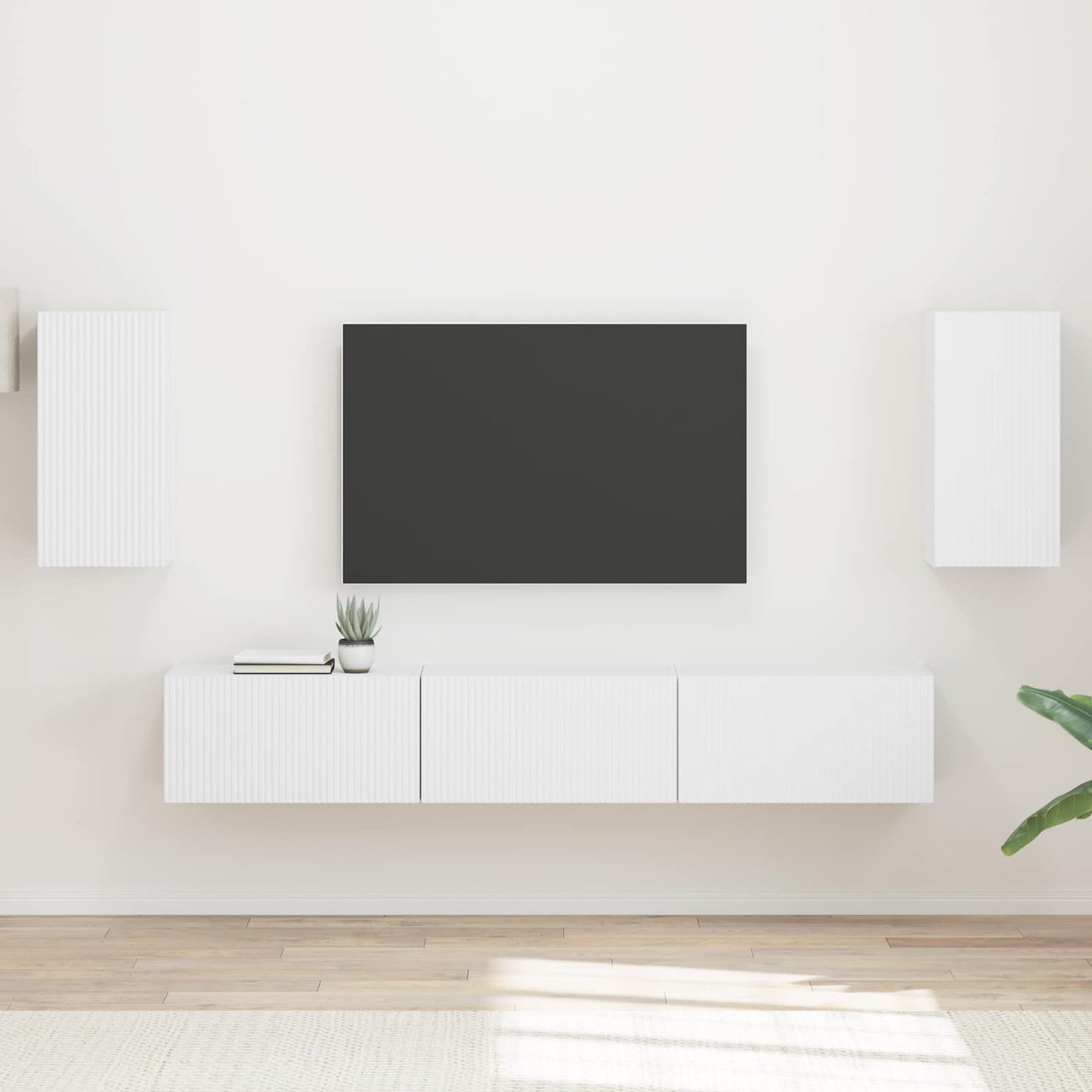 Sestava Tv Skříněk 5 Ks Bílá Kompozitní Dřevo