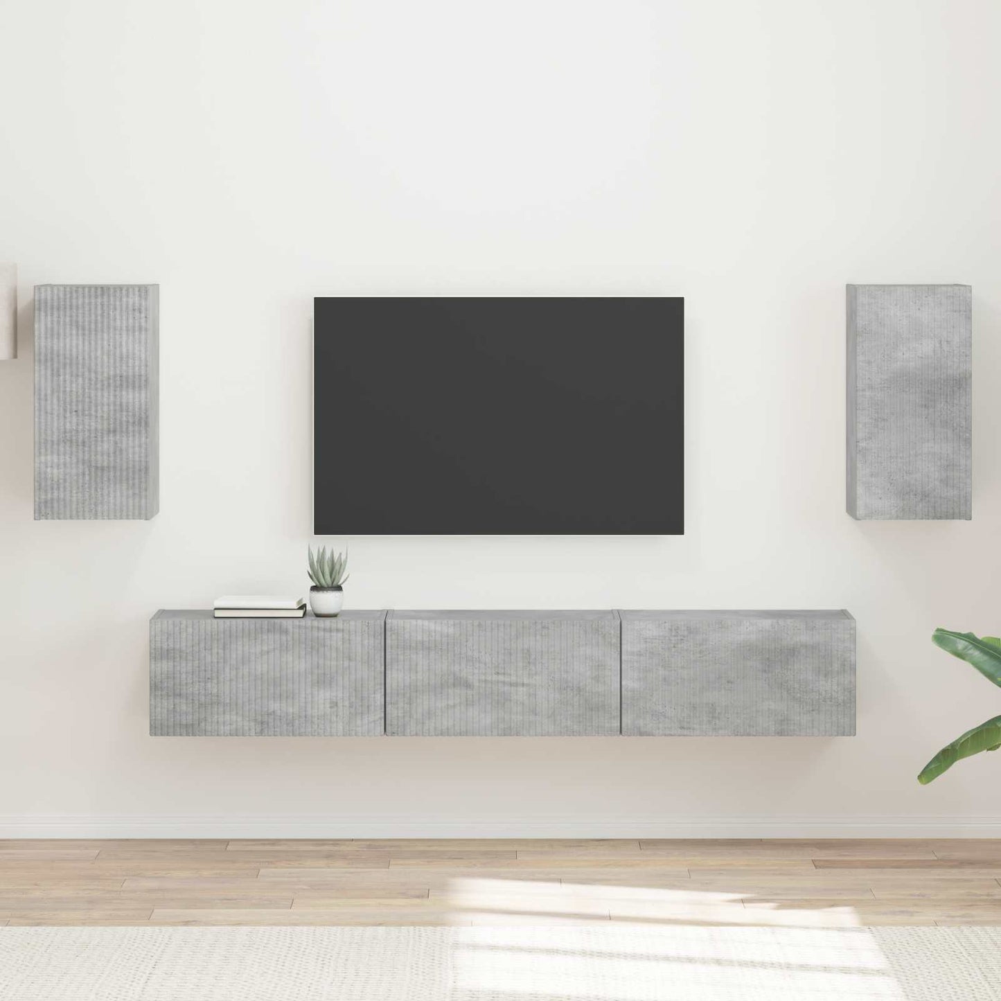 Sestava Tv Skříněk 5 Ks Betonově Šedá Kompozitní Dřevo