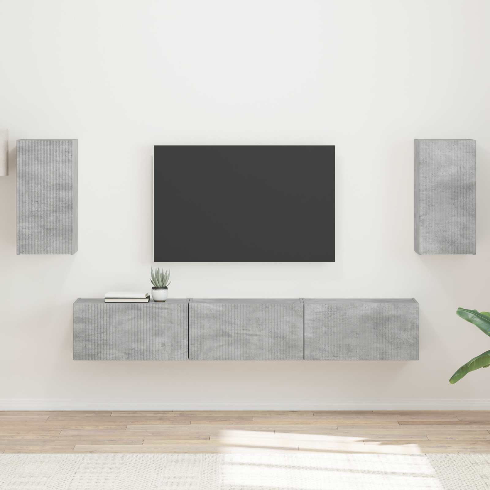 Sestava Tv Skříněk 5 Ks Betonově Šedá Kompozitní Dřevo