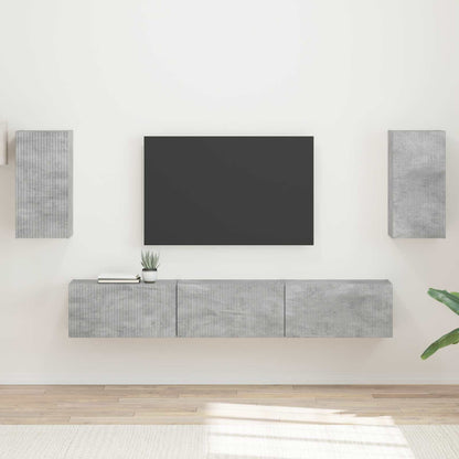 Sestava Tv Skříněk 5 Ks Betonově Šedá Kompozitní Dřevo