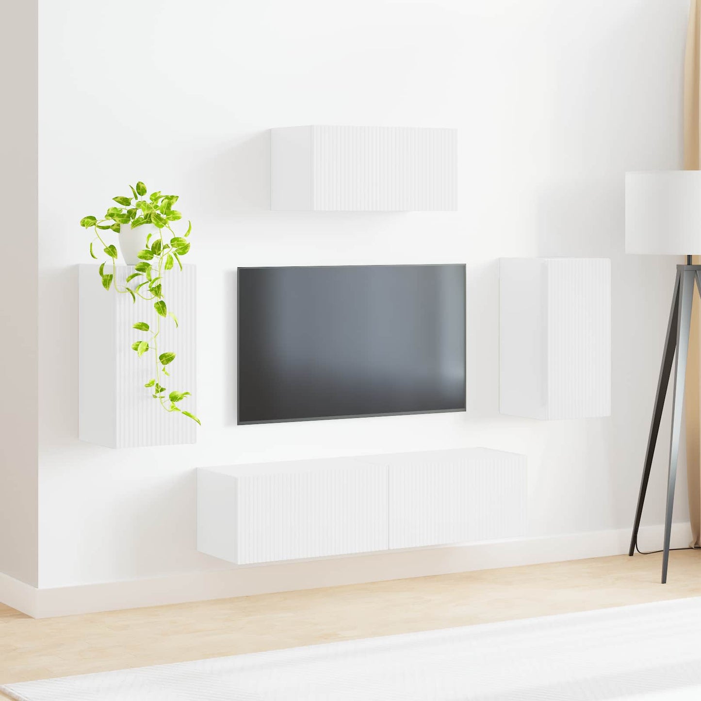 Sestava Tv Skříněk 5 Ks Vysoce Lesklá Bílá Kompozitní Dřevo