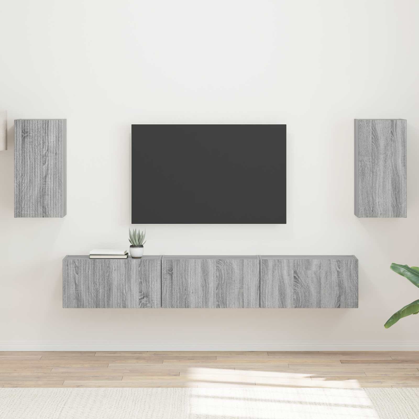 Sestava Tv Skříněk 5 Ks Šedá Sonoma Kompozitní Dřevo