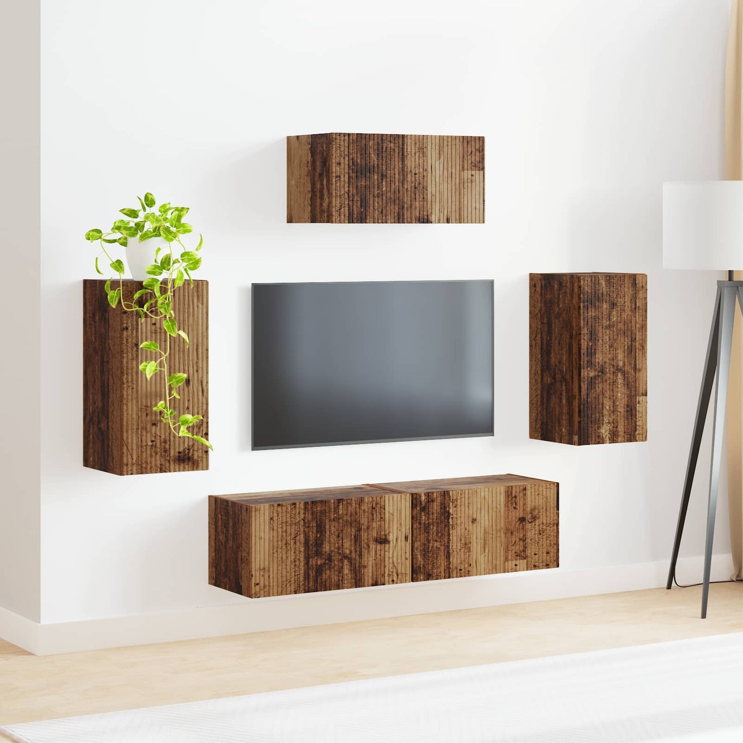 Sestava Tv Skříněk 5 Ks Staré Dřevo Kompozitní Dřevo