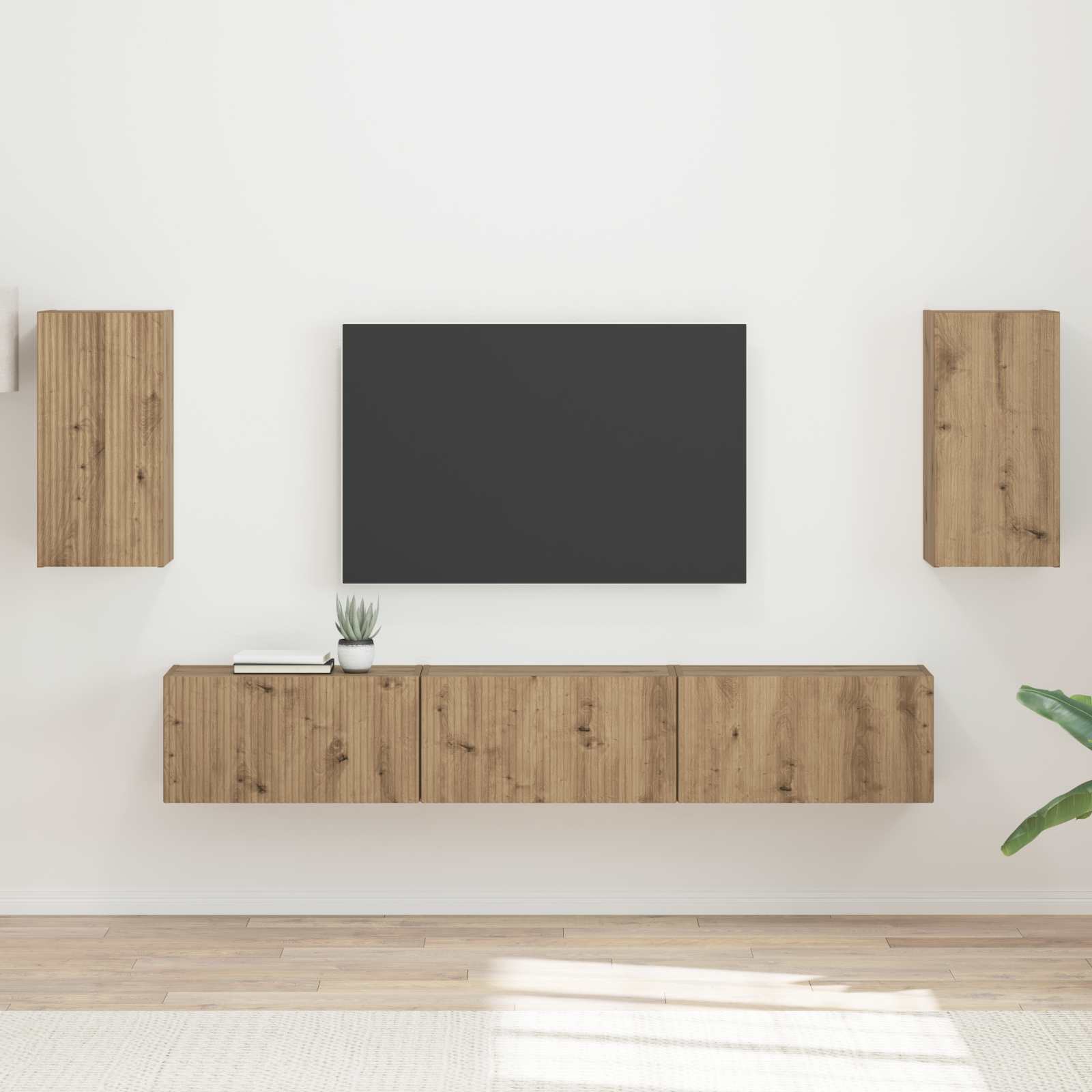 Sestava Tv Skříněk 5 Ks Artisanový Dub Kompozitní Dřevo