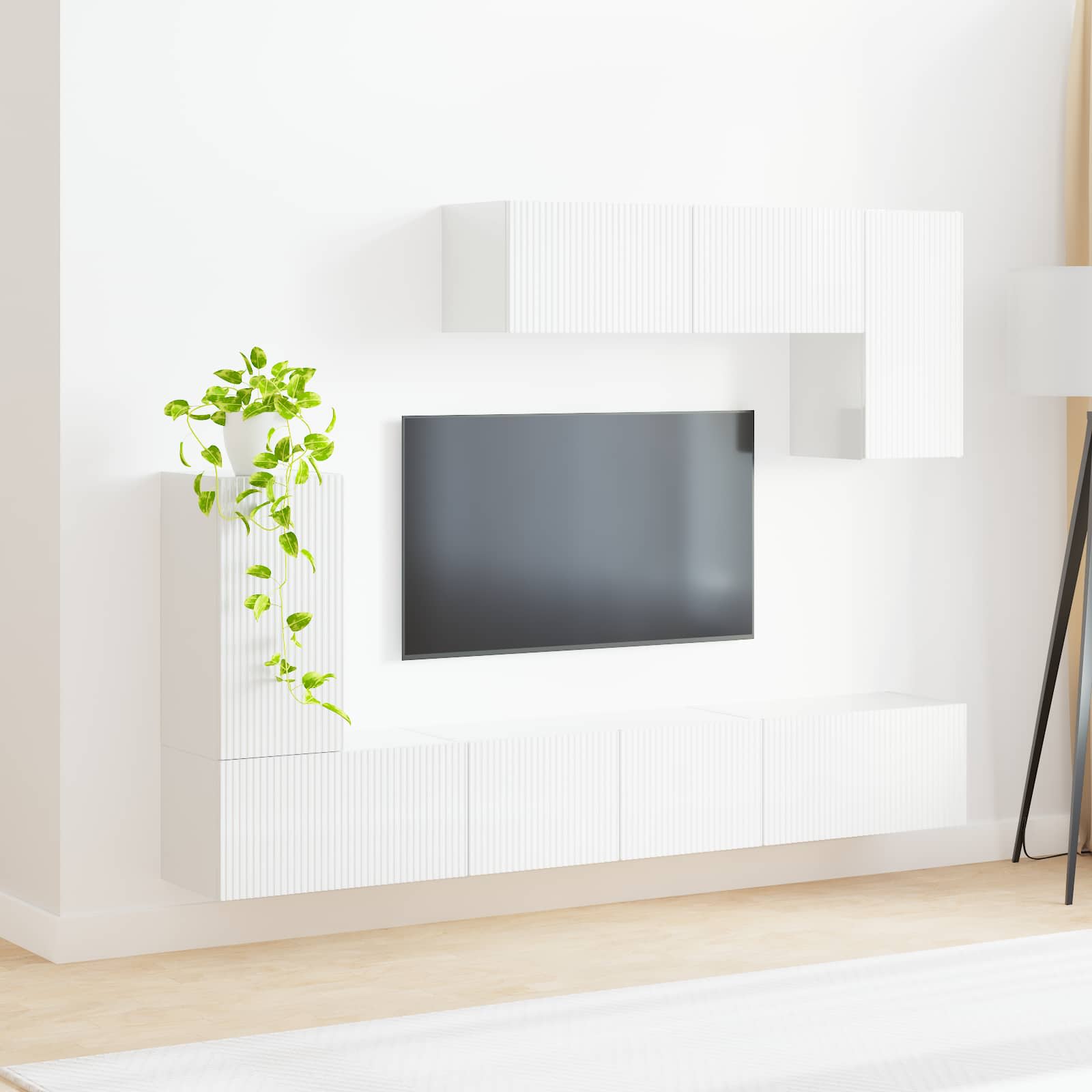 Sestava Tv Skříněk 4 Ks Vysoce Lesklá Bílá Kompozitní Dřevo