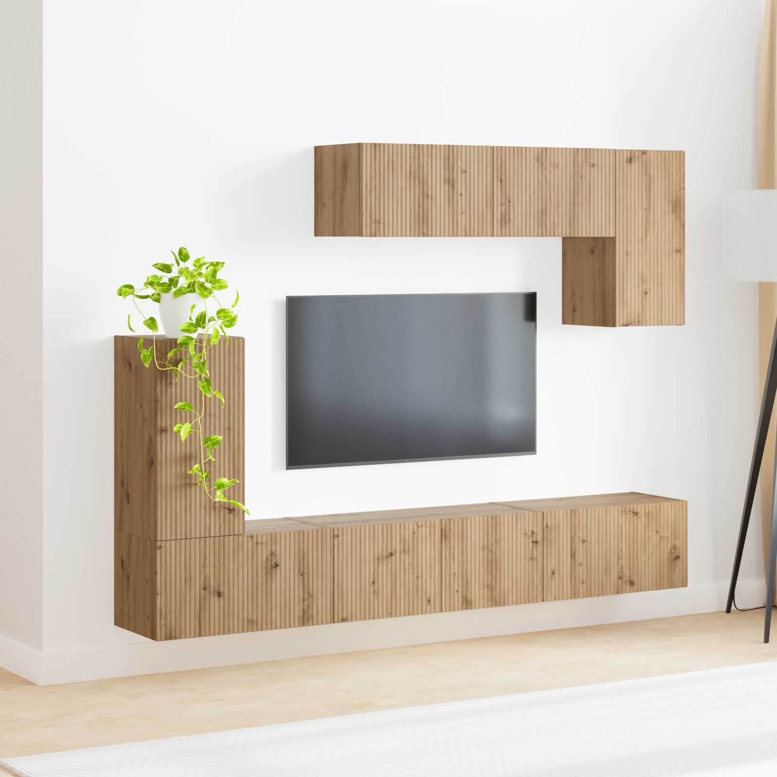 Sestava Tv Skříněk 4 Ks Artisanový Dub Kompozitní Dřevo