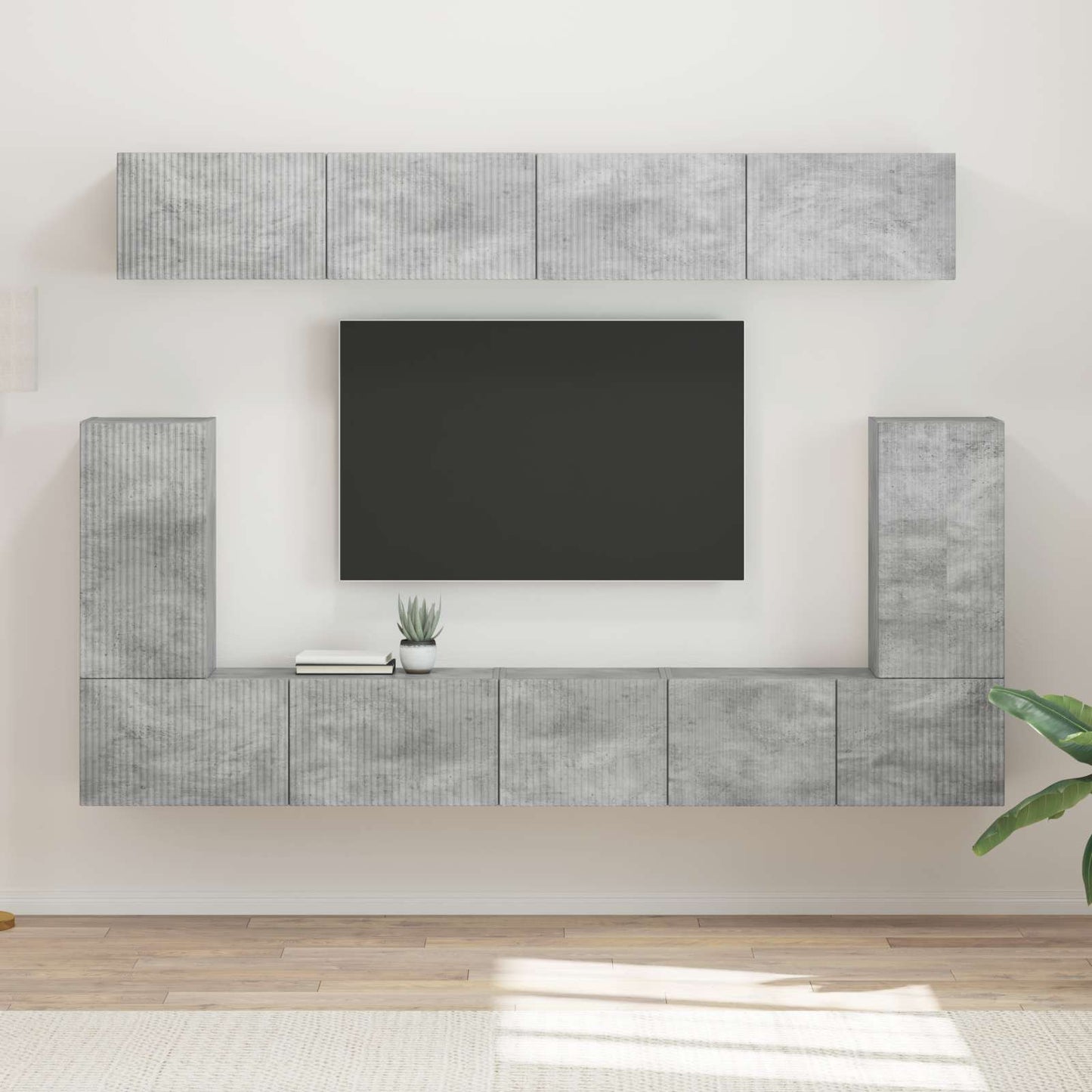 Sestava Tv Skříněk 5 Ks Betonově Šedá Kompozitní Dřevo