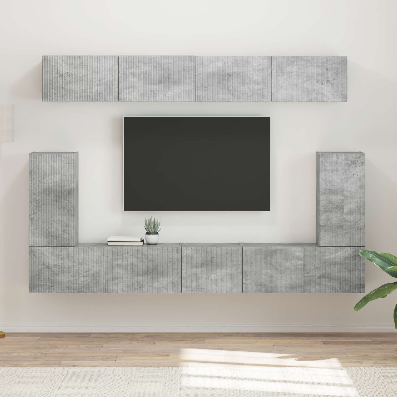 Sestava Tv Skříněk 5 Ks Betonově Šedá Kompozitní Dřevo