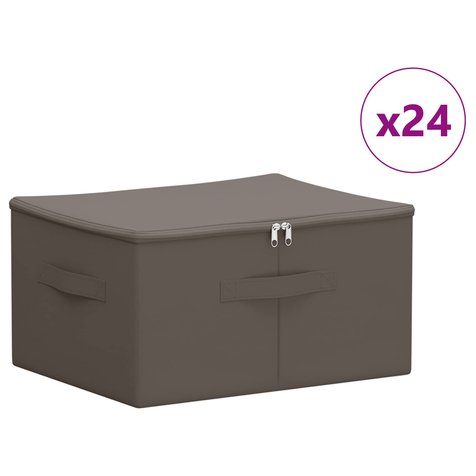 Úložná Krabice 24 Ks Netkaný Textil 43 X 34 X 23 Cm 33,6 L Šedá