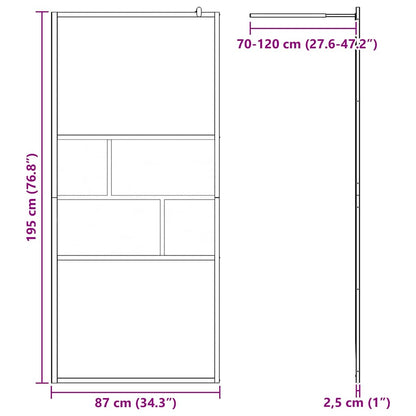 Zevnitř Vstupní Sprchová Zeď Černá 90 X 195 X 0,5 Cm