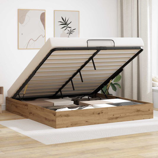 Ottoman Postel Bílá Dřevěný Materiál