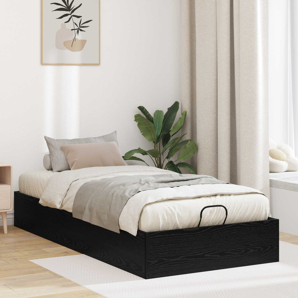 Ottoman Postel Bílá Dřevěný Materiál