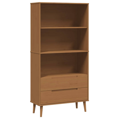 Knihovna Molde 85 X 35 X 170,5 Cm Masivní Borovicové Dřevo
