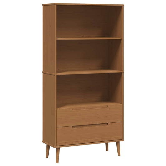 Knihovna Molde 85 X 35 X 170,5 Cm Masivní Borovicové Dřevo