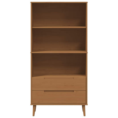 Knihovna Molde 85 X 35 X 170,5 Cm Masivní Borovicové Dřevo
