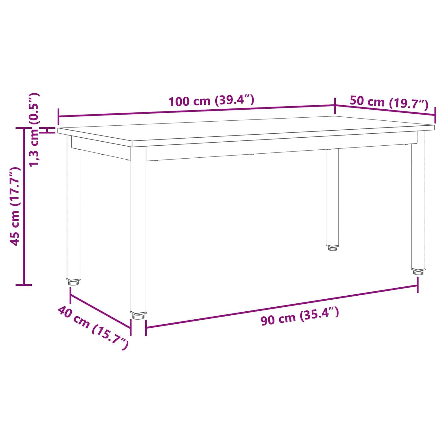 Konferenční Stolek Černý Dub 100 X 50 X 45 Cm Kompozitní Dřevo
