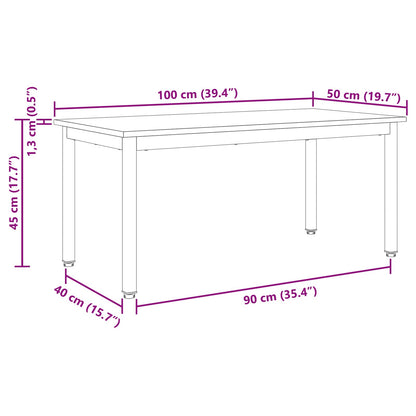 Konferenční Stolek Černý Dub 100 X 50 X 45 Cm Kompozitní Dřevo