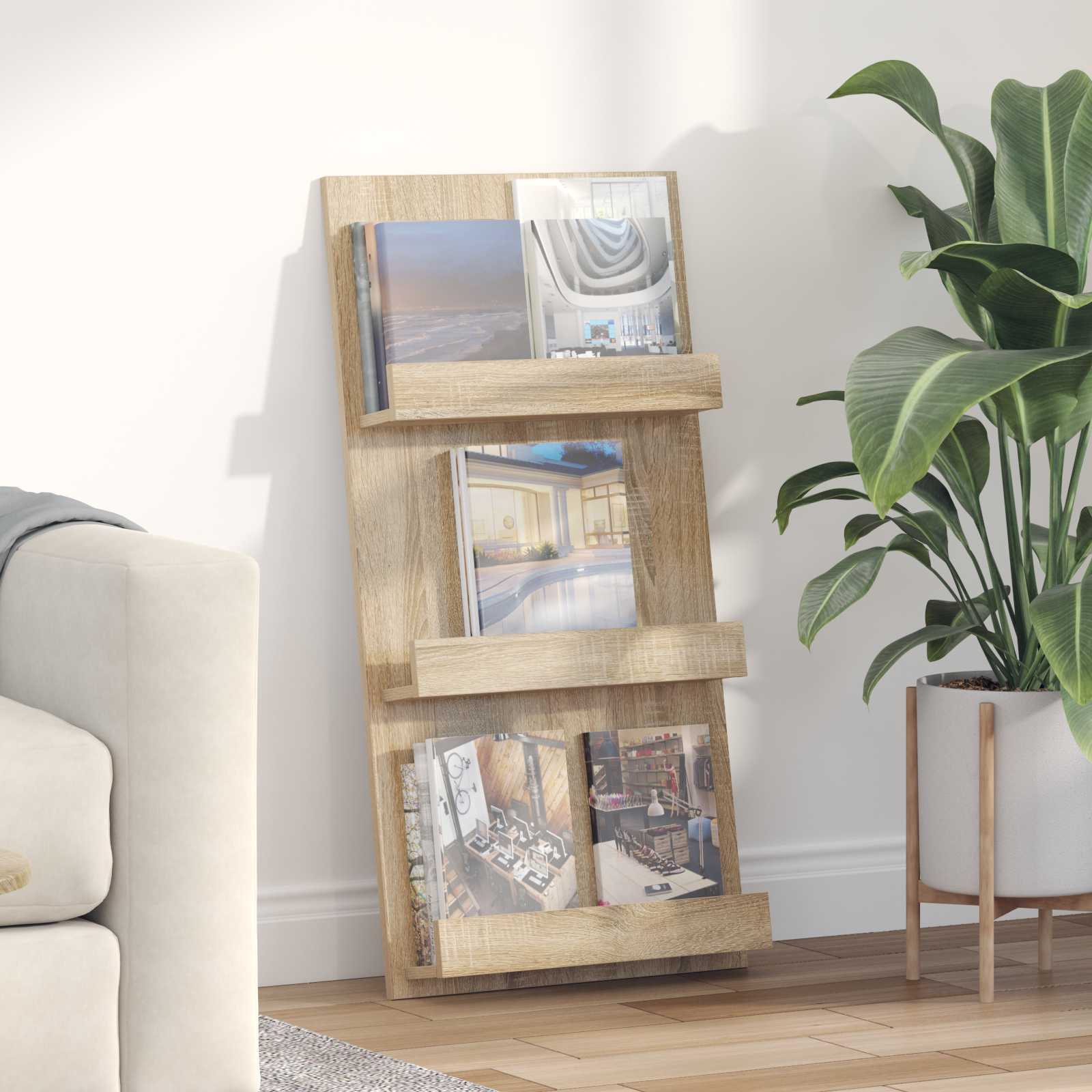 Regál Na Časopisy Sonoma Dub 51 X 11 X 102 Cm Kompozitní Dřevo