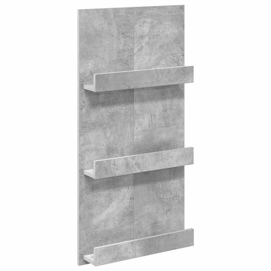 Regál Na Časopisy S Policí Betonově Šedá 51 X 11 X 102 Cm