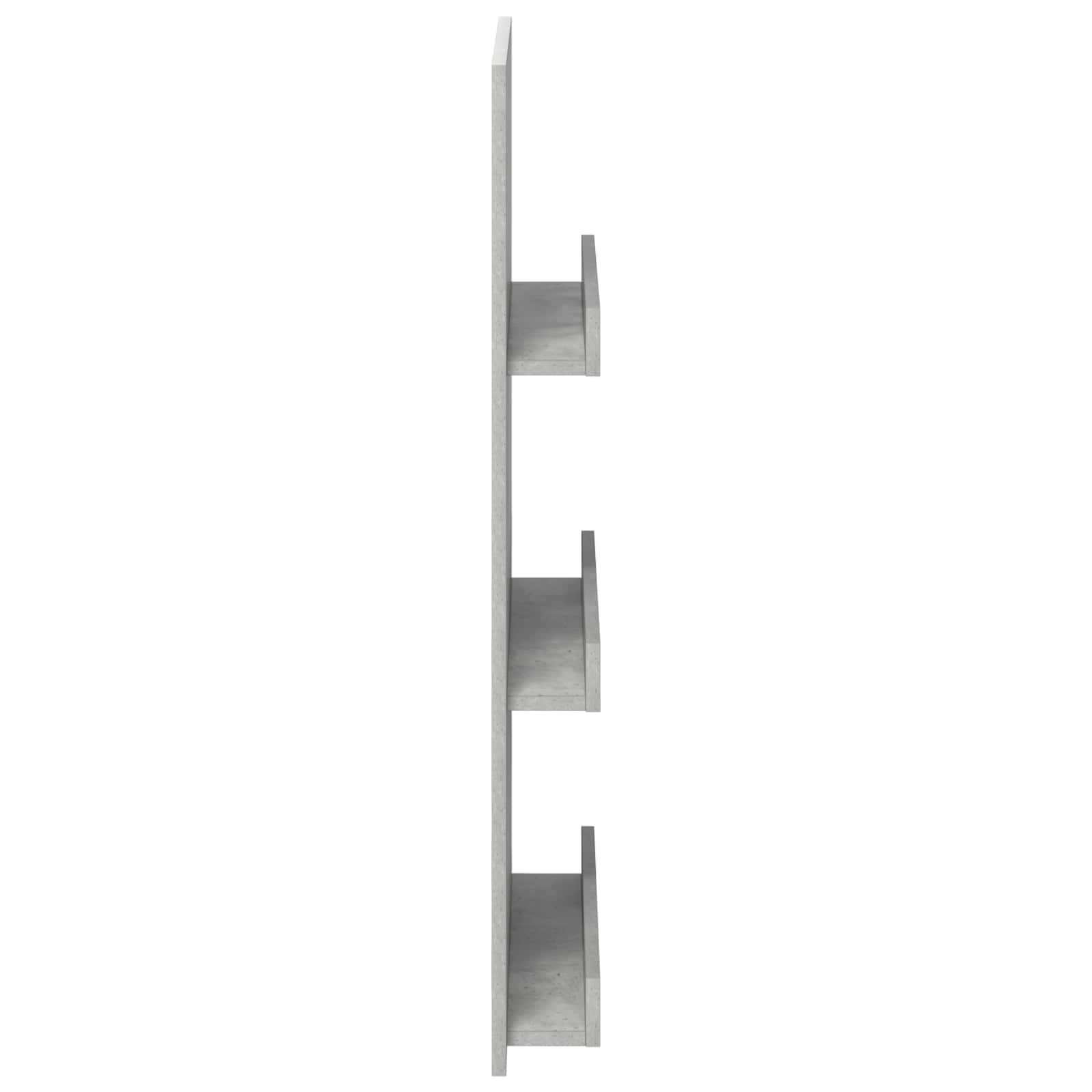 Regál Na Časopisy S Policí Betonově Šedá 51 X 11 X 102 Cm