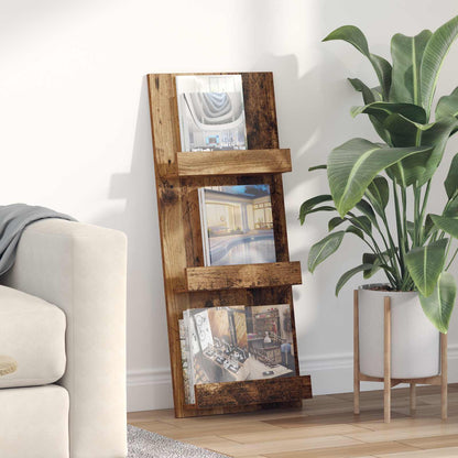 Regál Na Časopisy Staré Dřevo 43 X 11 X 102 Cm Kompozitní Dřevo