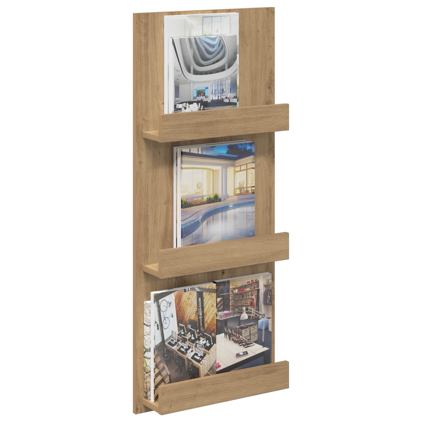 Regál Na Časopisy S Policí Artisanový Dub 43 X 11 X 102 Cm