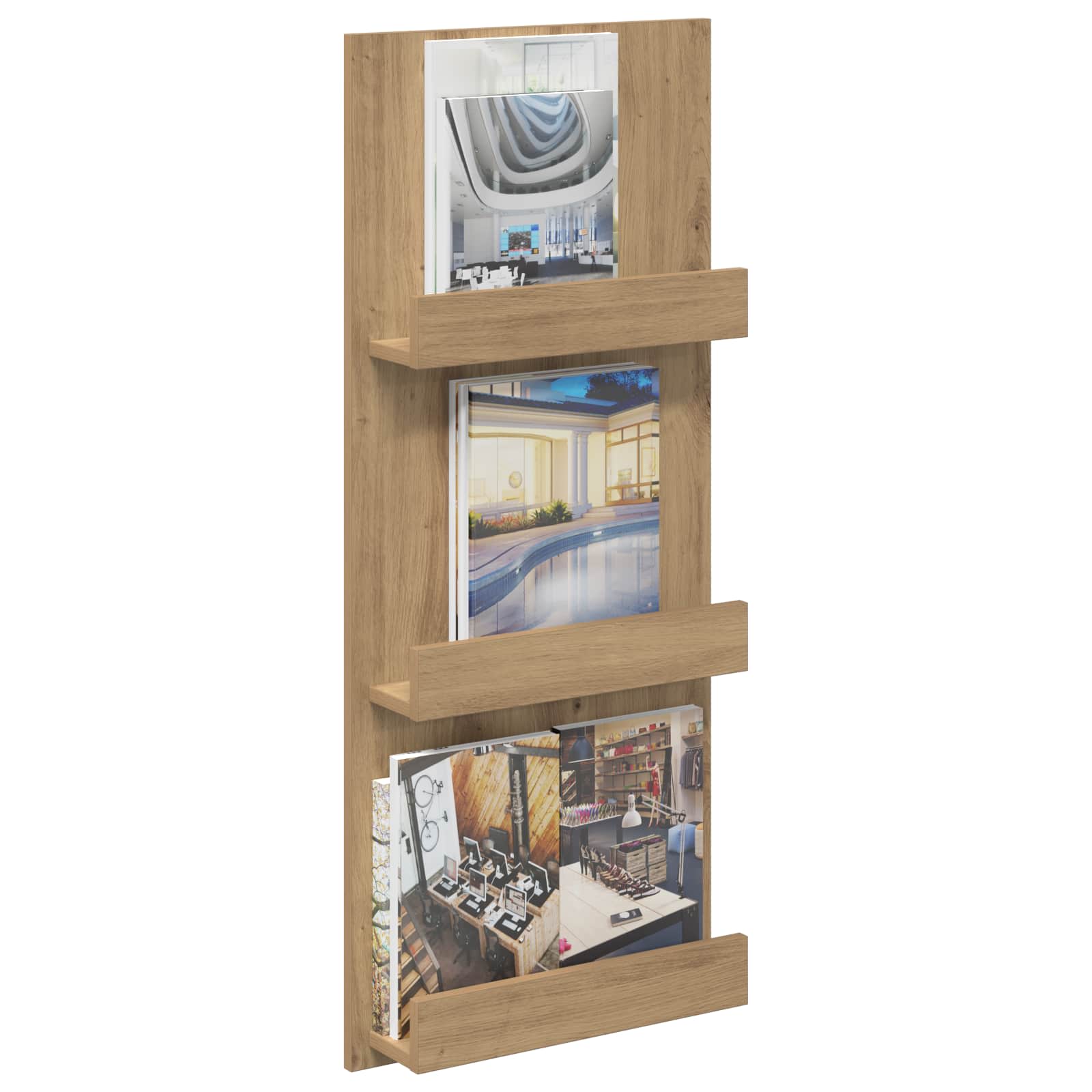 Regál Na Časopisy S Policí Artisanový Dub 43 X 11 X 102 Cm