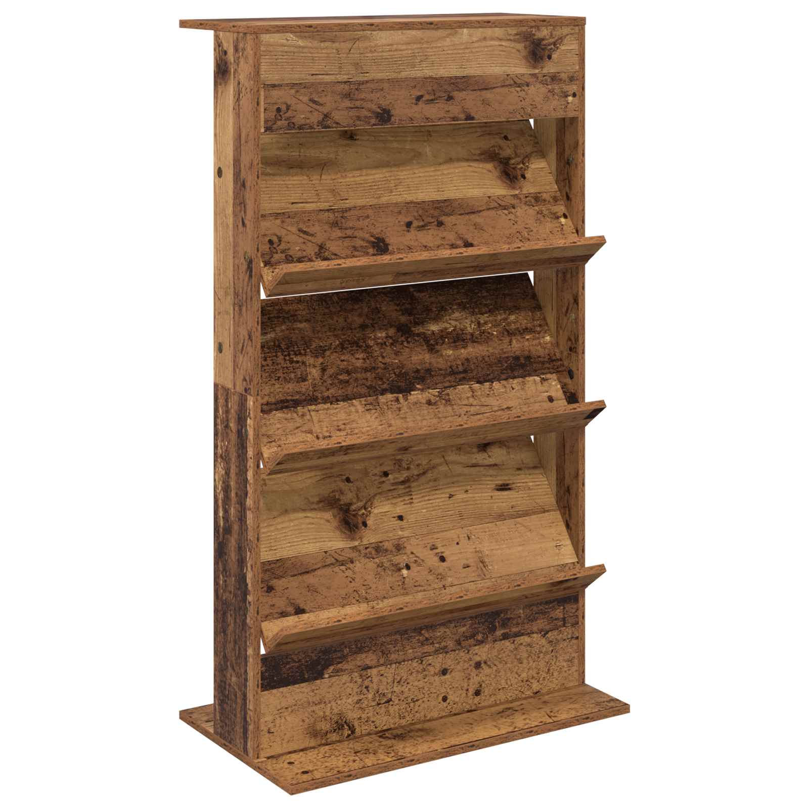 Regál Na Časopisy Staré Dřevo 70 X 41 X 126 Cm Kompozitní Dřevo