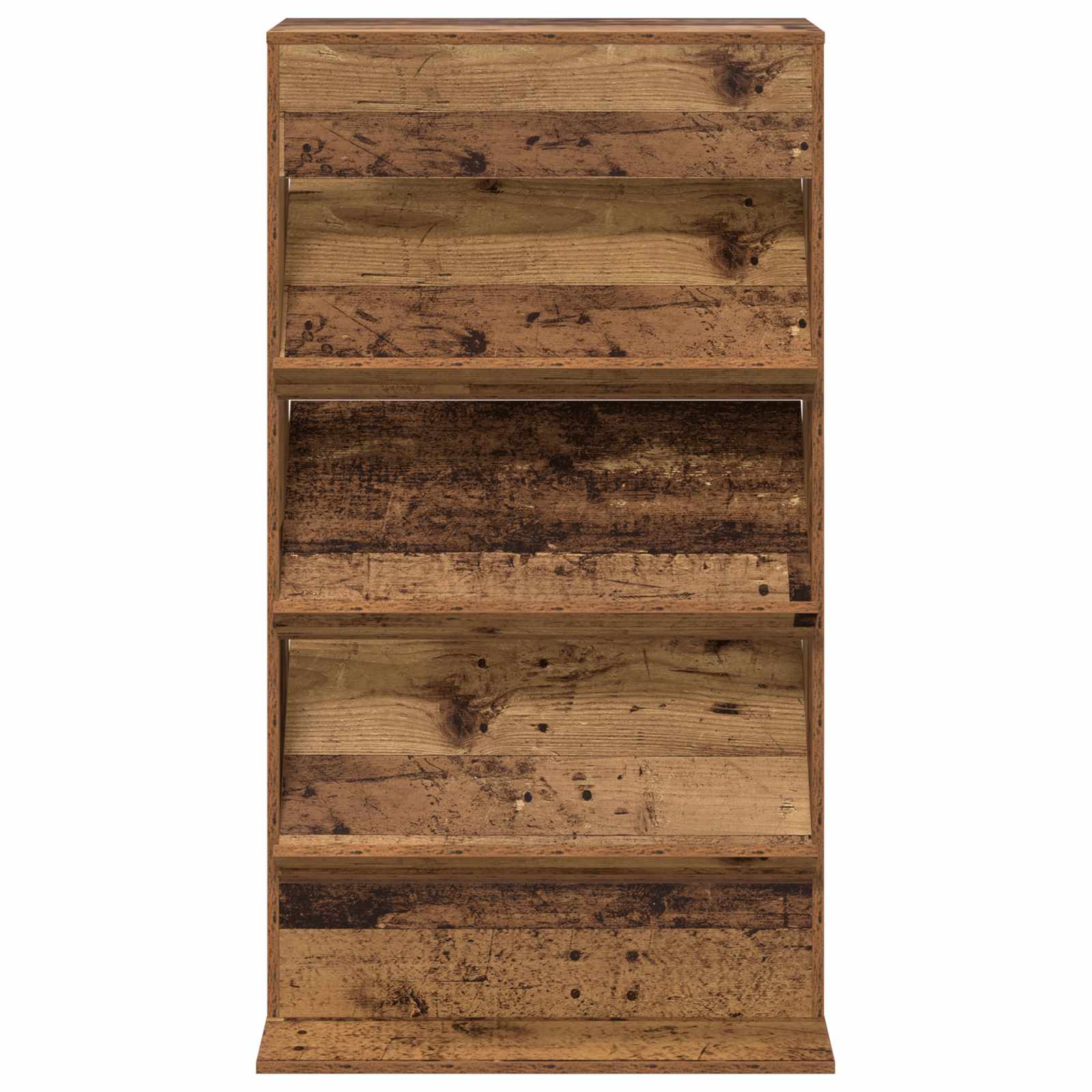 Regál Na Časopisy Staré Dřevo 70 X 41 X 126 Cm Kompozitní Dřevo