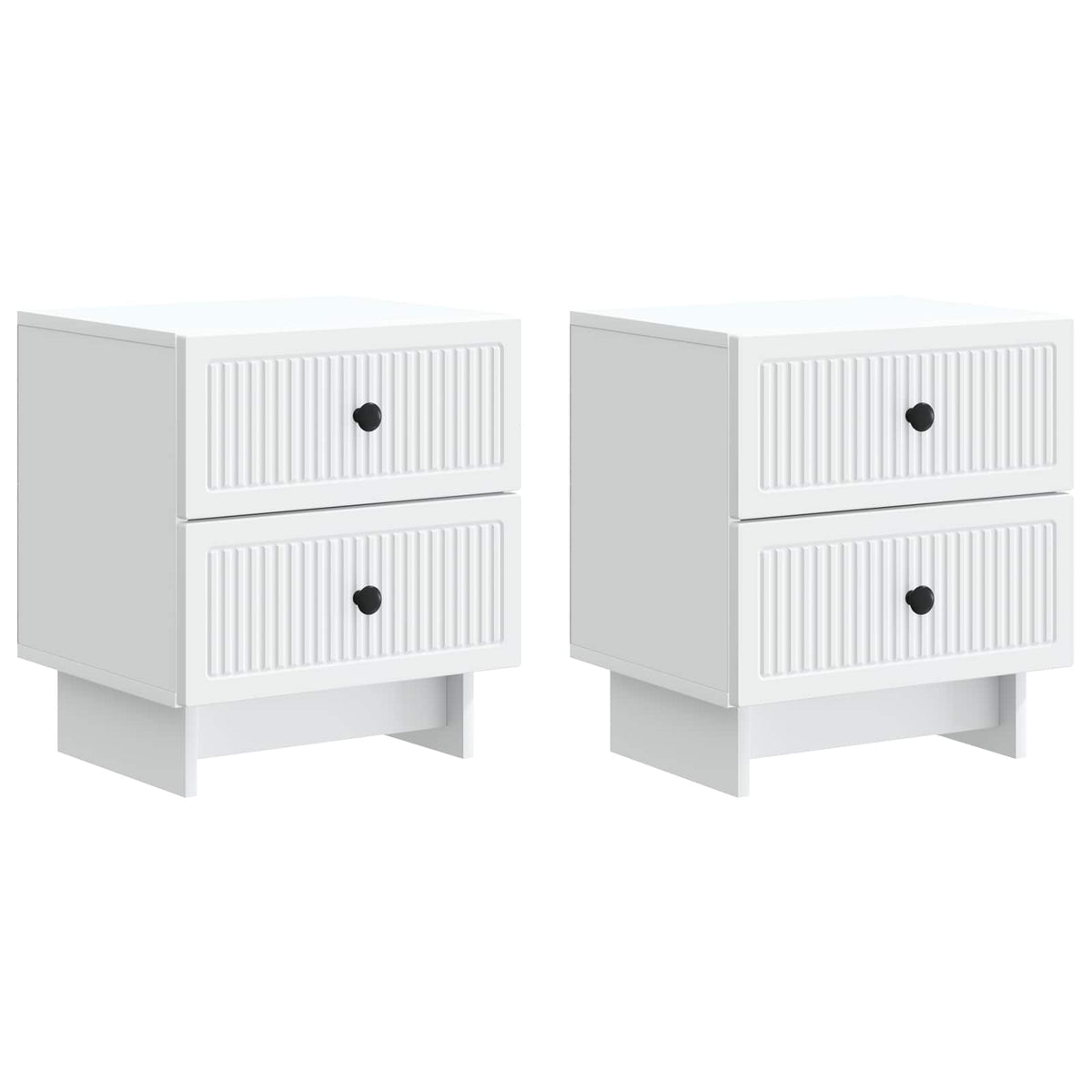 Noční Skříňka 2 Pcs Bílá 43 X 34,5 X 47,5 Cm Kompozitní Dřevo