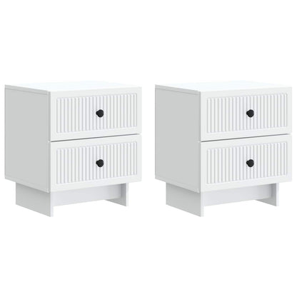 Noční Skříňka 2 Pcs Bílá 43 X 34,5 X 47,5 Cm Kompozitní Dřevo