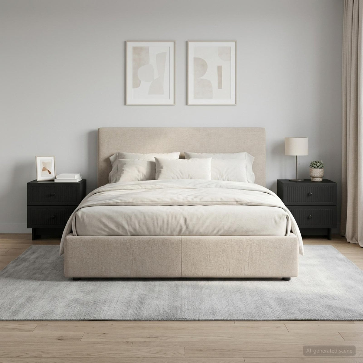Noční Skříňka 2 Pcs Černá 43 X 34,5 X 47,5 Cm Kompozitní Dřevo
