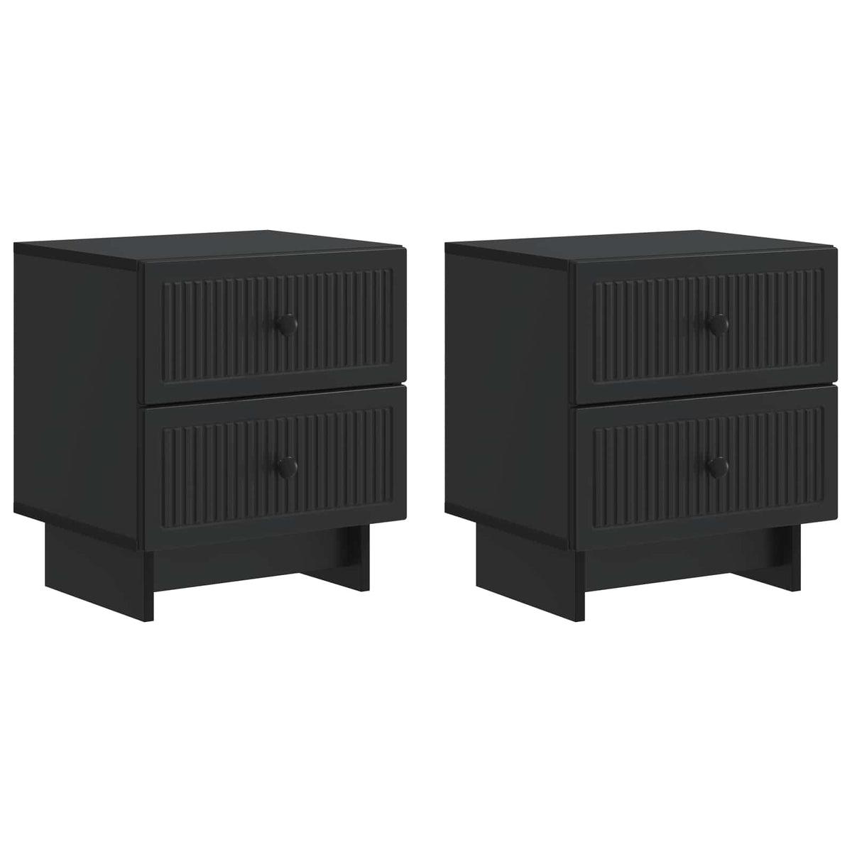 Noční Skříňka 2 Pcs Černá 43 X 34,5 X 47,5 Cm Kompozitní Dřevo