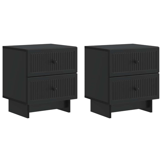 Noční Skříňka 2 Pcs Černá 43 X 34,5 X 47,5 Cm Kompozitní Dřevo