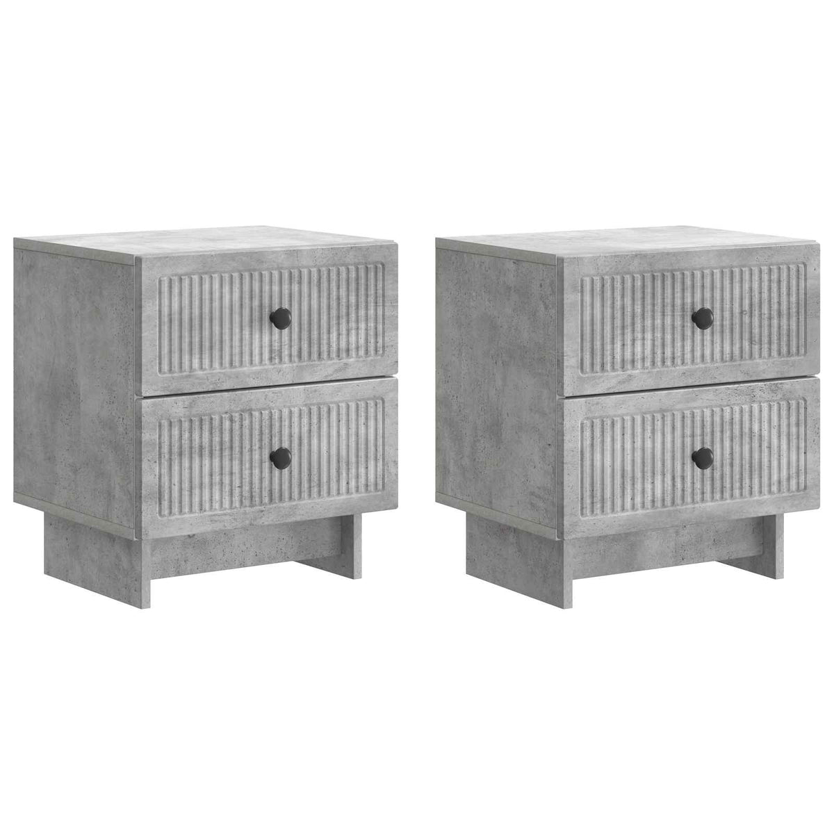 Noční Skříňka 2 Pcs Betonově Šedá 43 X 34,5 X 47,5 Cm