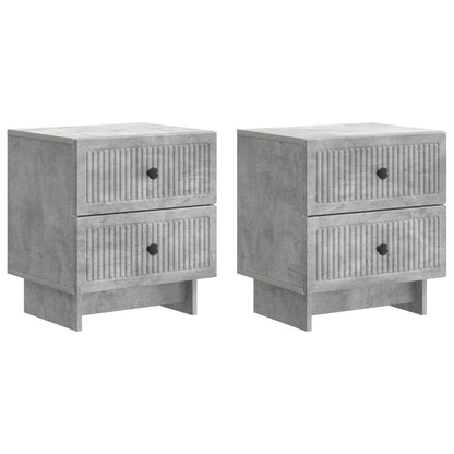 Noční Skříňka 2 Pcs Betonově Šedá 43 X 34,5 X 47,5 Cm