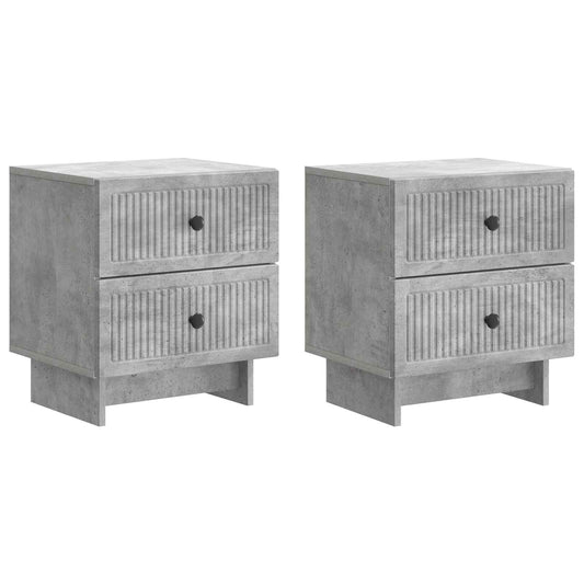 Noční Skříňka 2 Pcs Betonově Šedá 43 X 34,5 X 47,5 Cm