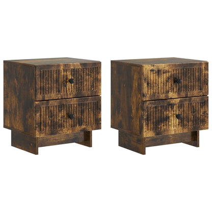 Noční Skříňka Se Zásuvkou 2 Pcs Kouřový Dub 43 X 34,5 X 47,5 Cm