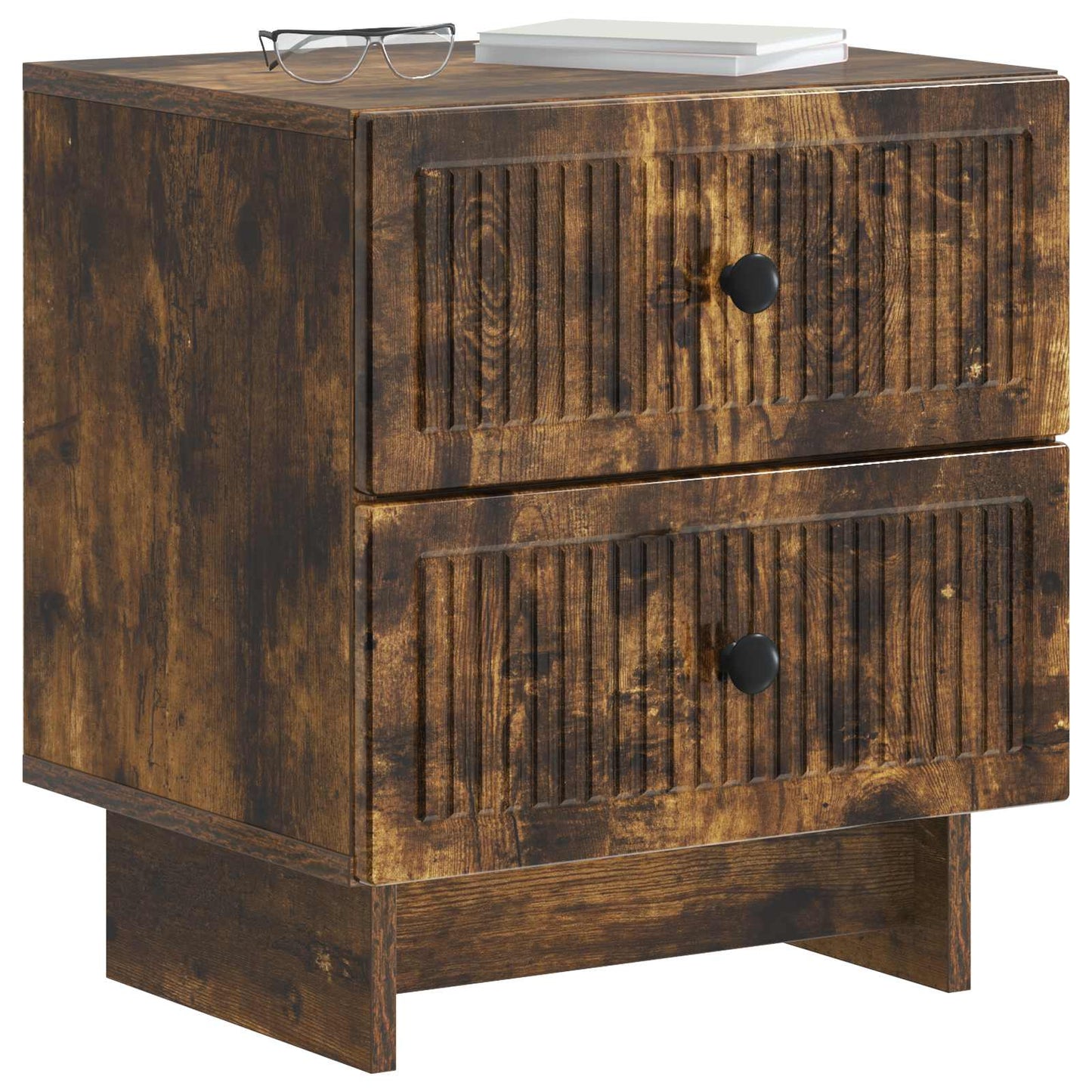 Noční Skříňka Se Zásuvkou 2 Pcs Kouřový Dub 43 X 34,5 X 47,5 Cm