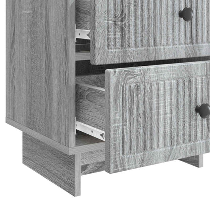 Noční Skříňka Se Zásuvkou 2 Pcs Šedá Sonoma 43 X 34,5 X 47,5 Cm
