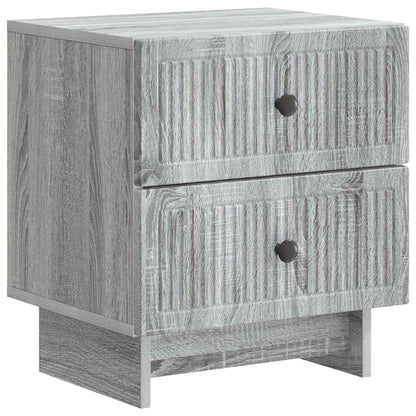 Noční Skříňka Se Zásuvkou 2 Pcs Šedá Sonoma 43 X 34,5 X 47,5 Cm