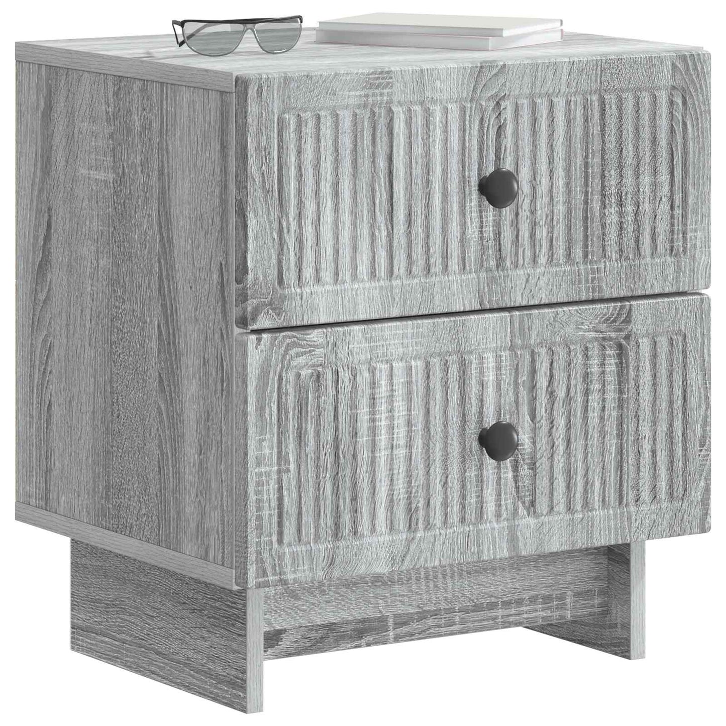 Noční Skříňka Se Zásuvkou 2 Pcs Šedá Sonoma 43 X 34,5 X 47,5 Cm