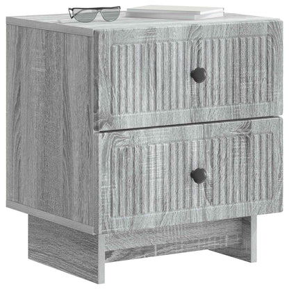 Noční Skříňka Se Zásuvkou 2 Pcs Šedá Sonoma 43 X 34,5 X 47,5 Cm