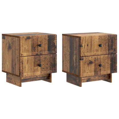 Noční Skříňka Se Zásuvkou 2 Pcs Staré Dřevo 43 X 34,5 X 47,5 Cm