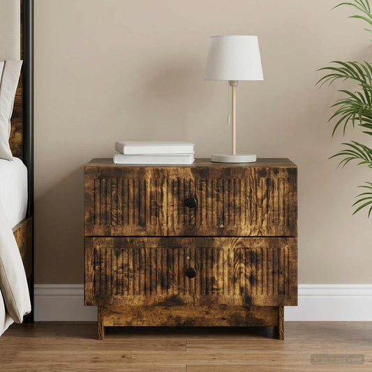 Noční Skříňka Kouřový Dub 62 X 34,5 X 47,5 Cm Kompozitní Dřevo