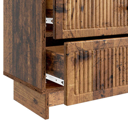 Noční Skříňka Staré Dřevo 62 X 34,5 X 47,5 Cm Kompozitní Dřevo