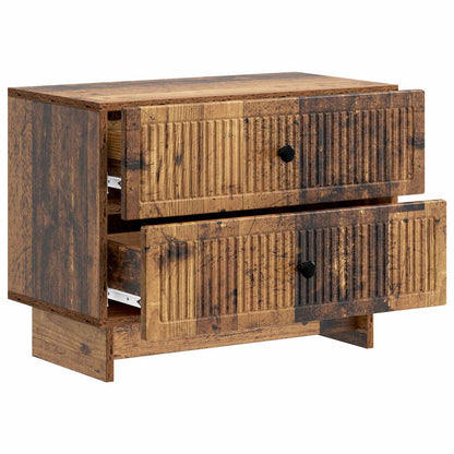 Noční Skříňka Staré Dřevo 62 X 34,5 X 47,5 Cm Kompozitní Dřevo