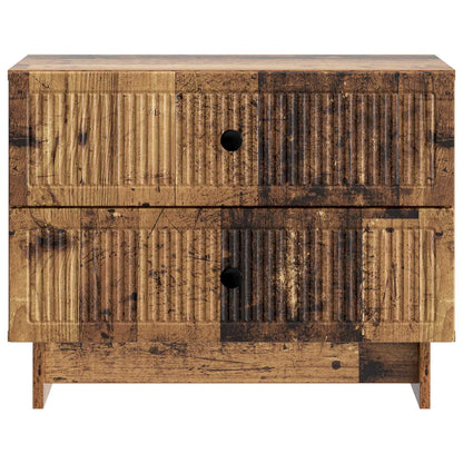 Noční Skříňka Staré Dřevo 62 X 34,5 X 47,5 Cm Kompozitní Dřevo